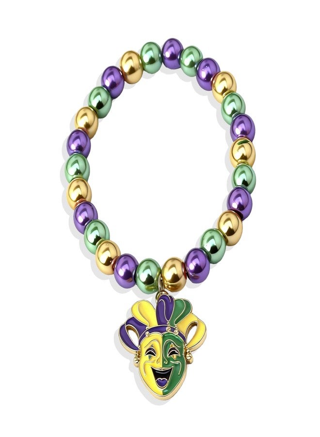 72ore Mardi Gras Bracelets for Women Outfit Accessories Mask Fleur De Lis Bracelet Carnival Mardi Gras Shirts Holiday Jewelry Gifts - Image 1