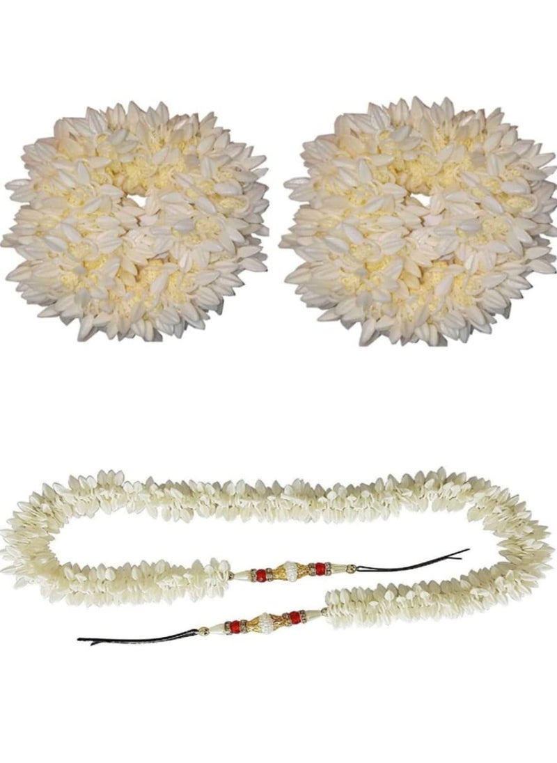 Zintalic - Mogra Scented Rubber band Gajra Hair Accessories Hair Gajra Pack of 2 - Image 1