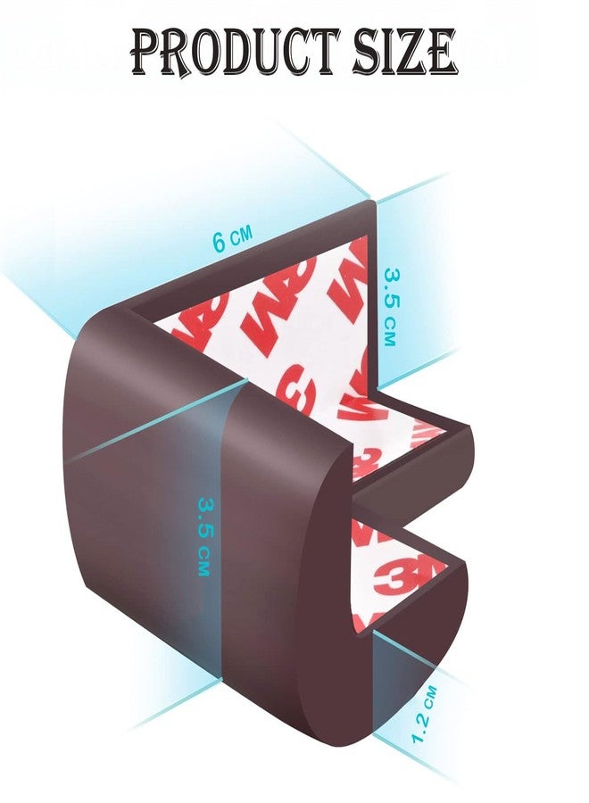SYGA Baby Proofing Corner Guards Thick Foam Edge Protectors with 3M Adhesive, Child Safety Bumpers for Table & Desk Corners, Non-Toxic, BPA Free Furniture Corner Cushions (6, Brown) - Image 3