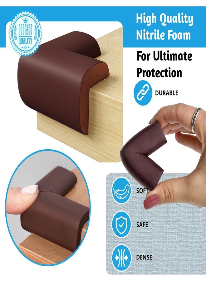 SYGA Baby Proofing Corner Guards Thick Foam Edge Protectors with 3M Adhesive, Child Safety Bumpers for Table & Desk Corners, Non-Toxic, BPA Free Furniture Corner Cushions (6, Brown) - Image 5