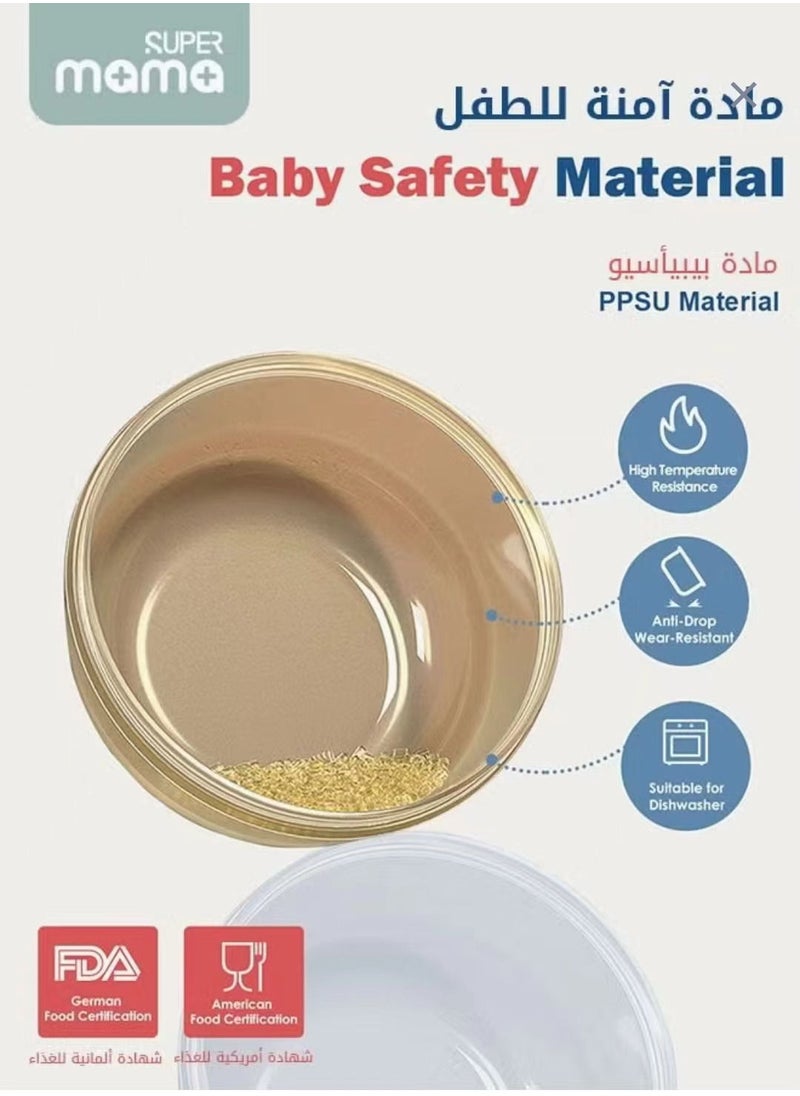SUPERMAMA - Baby feeding bowl with suction and lid cute lunch box for kids school - Image 1