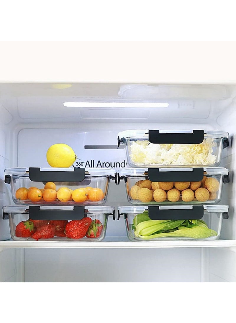 Generic - 5 Pack 36oz Meal Prep Containers with Lids Glass Food Prep Storage Containers   Airtight Lunch Bento Box Lunchbox for Microwave Ovens Dishwasher Freezer (5-Pack) - Image 1