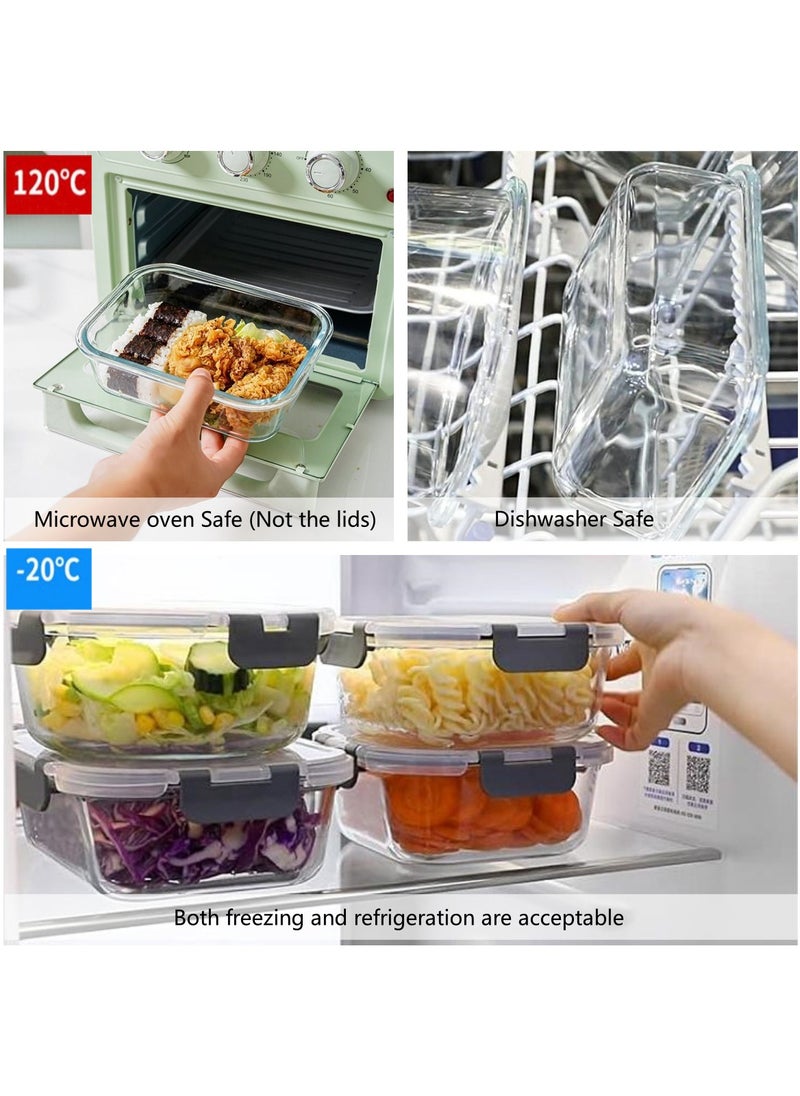 Generic - 5 Pack 36oz Meal Prep Containers with Lids Glass Food Prep Storage Containers   Airtight Lunch Bento Box Lunchbox for Microwave Ovens Dishwasher Freezer (5-Pack) - Image 1