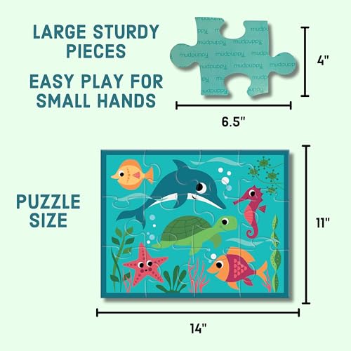 Mudpuppy Under the Sea – 12 Piece Puzzle with Reusable Zipper Pouch Featuring Colorful and Fun Illustrations of Ocean Creatures Perfect for Easy Storage and Travel - Image 5