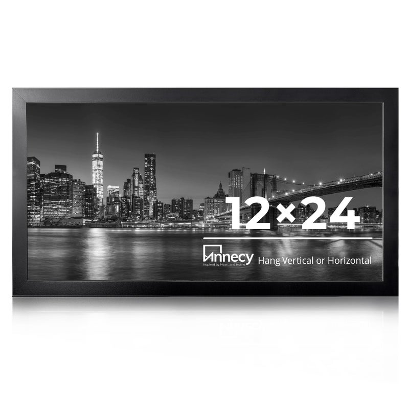 Annecy 12x24 Picture Frame Blackï¼ˆ1 Packï¼‰, Panoramic Picture Frame for Wall Decoration, Classic Black Minimalist Style Suitable for Decorating Houses, Offices, Hotels - Image 1