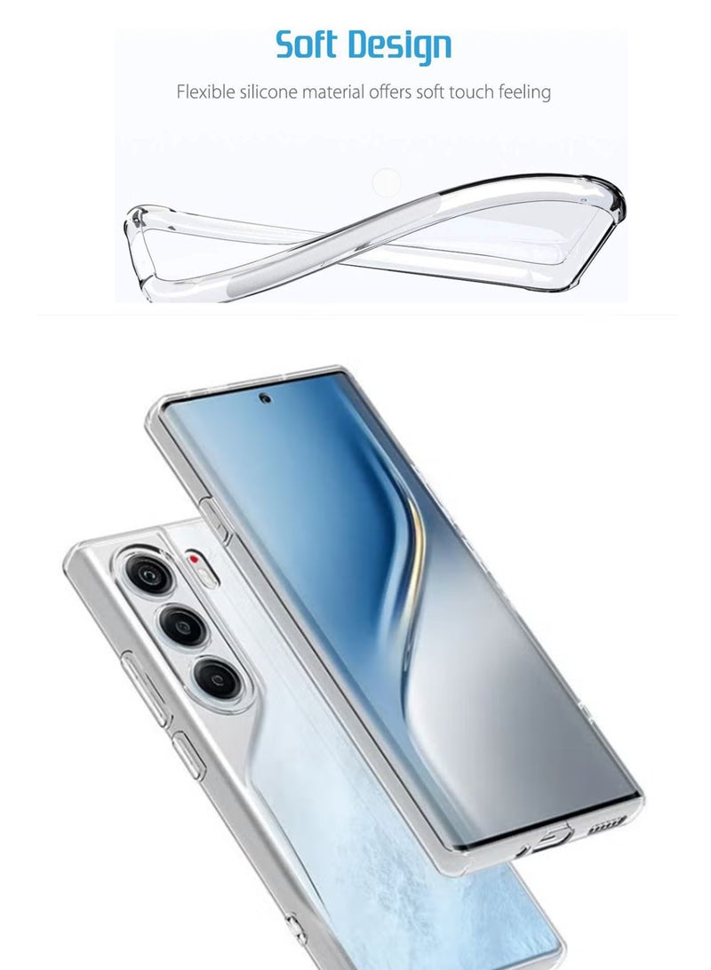 For Tecno Camon 40 Pro 4G / 5G - Soft Flexible Transparent Silicone Protective Back Case Cover-Transparent - Image 2
