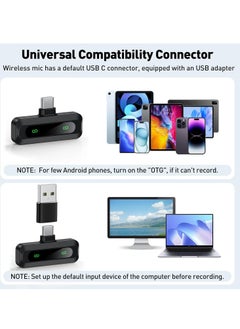 ماركة غير محددة ميكروفون USB C Lavalier ميكروفون صغير لاسلكي للهاتف من النوع C الذي يعمل بنظام Android/الكمبيوتر اللوحي/الكمبيوتر الشخصي لتسجيل الفيديو بمشبك على الميكروفونات مع مشبك قابل للتدوير وتسجيل Denoise  - Image 3