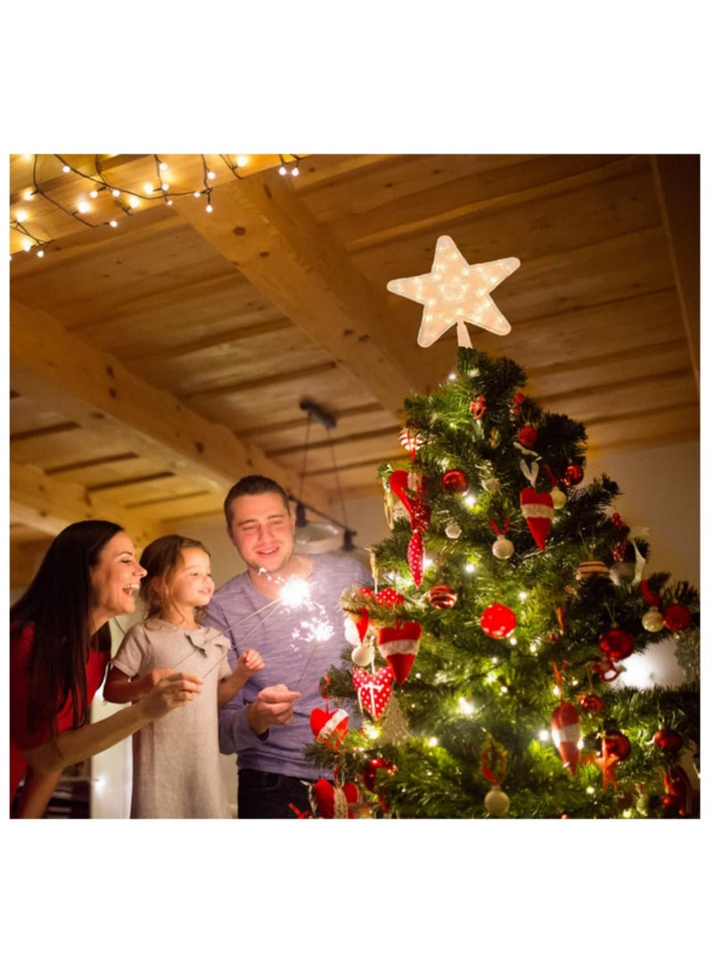 قطعة واحدة 23 سم زينة شجرة الكريسماس نجمة علوية مصباح LED ضوء أعياد الميلاد منزل أشجار الكريسماس سنة جديدة ديكورات عيد الميلاد 30 مصباح LED ضوء دافئ - Image 3