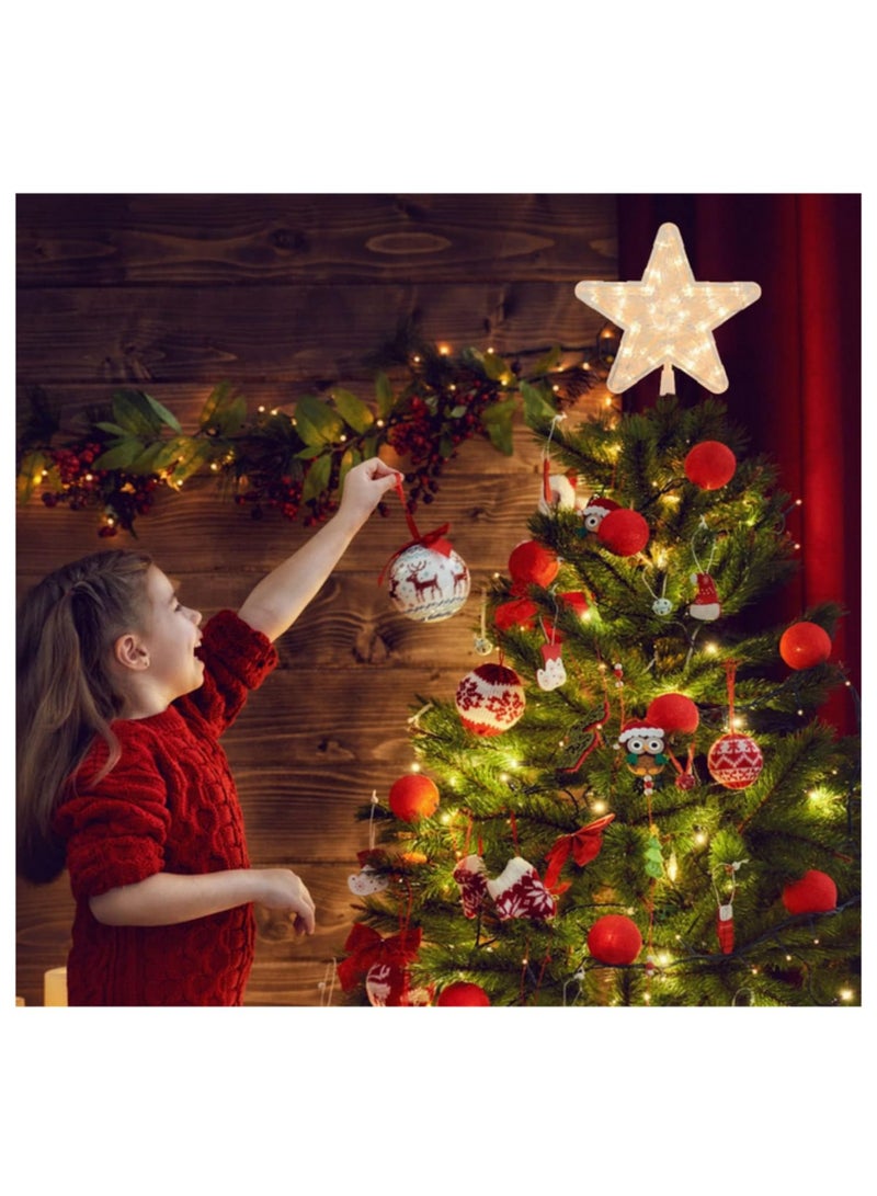 قطعة واحدة 23 سم زينة شجرة الكريسماس نجمة علوية مصباح LED ضوء أعياد الميلاد منزل أشجار الكريسماس سنة جديدة ديكورات عيد الميلاد 30 مصباح LED ضوء دافئ - Image 5