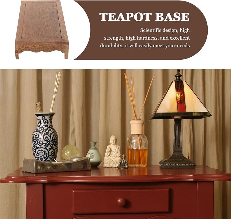 حامل عرض خشبي للمزهريات والحرف اليدوية والديكورات على الطراز الشرقي القديم لطاولة الرفع - Image 4