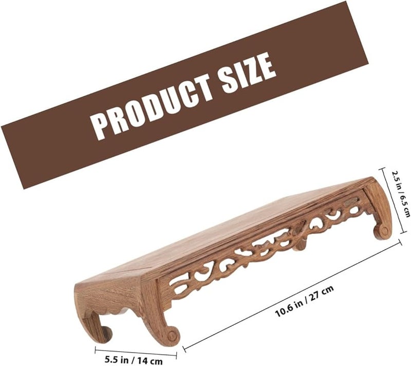 حامل عرض خشبي للمزهريات والحرف اليدوية والديكورات على الطراز الشرقي القديم لطاولة الرفع - Image 3