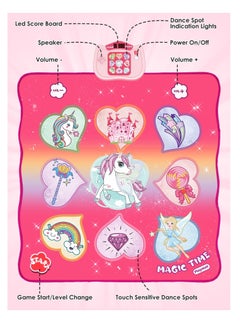 Excefore Unicorn Dance Mat Toys, Dance Musical Play Mat with 5 Game Modes& 8 Built-in Songs, Play Mat with LED Lights, Adjustable Volume, Suitable for 3 -6+ Year Old Girl Kid  - Image 5
