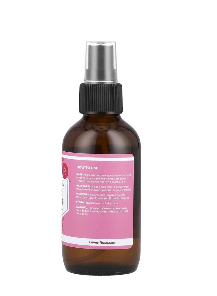 Leven Rose 100% Pure & Organic Rose Water 4 fl oz (118 ml) - Image 2