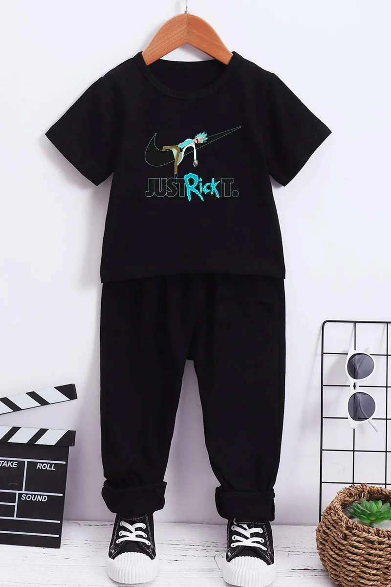 ONLYTRENDWEAR Childrens Just Bottom - Top Tracksuit Set 3-4 Years Old Black