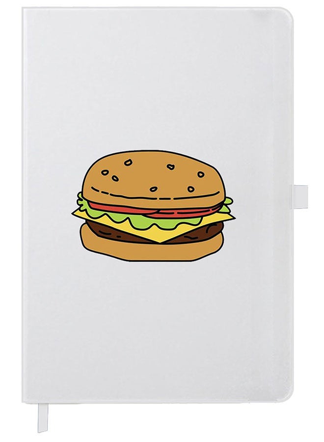 Theodor Designer A5 Thick White Hardcover Notebook Burger - Image 1