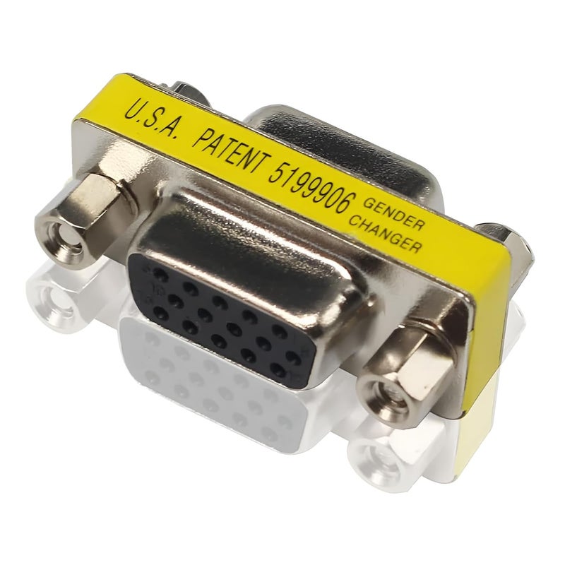 fdealz 2-Piece VGA Joiner, HD15 SVGA Female to Female Mini Gender Changer Coupler Adapter - Image 3