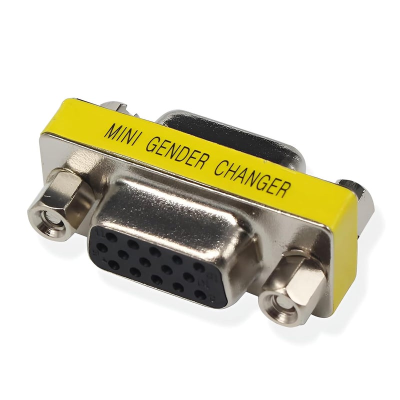 fdealz 2-Piece VGA Joiner, HD15 SVGA Female to Female Mini Gender Changer Coupler Adapter - Image 2