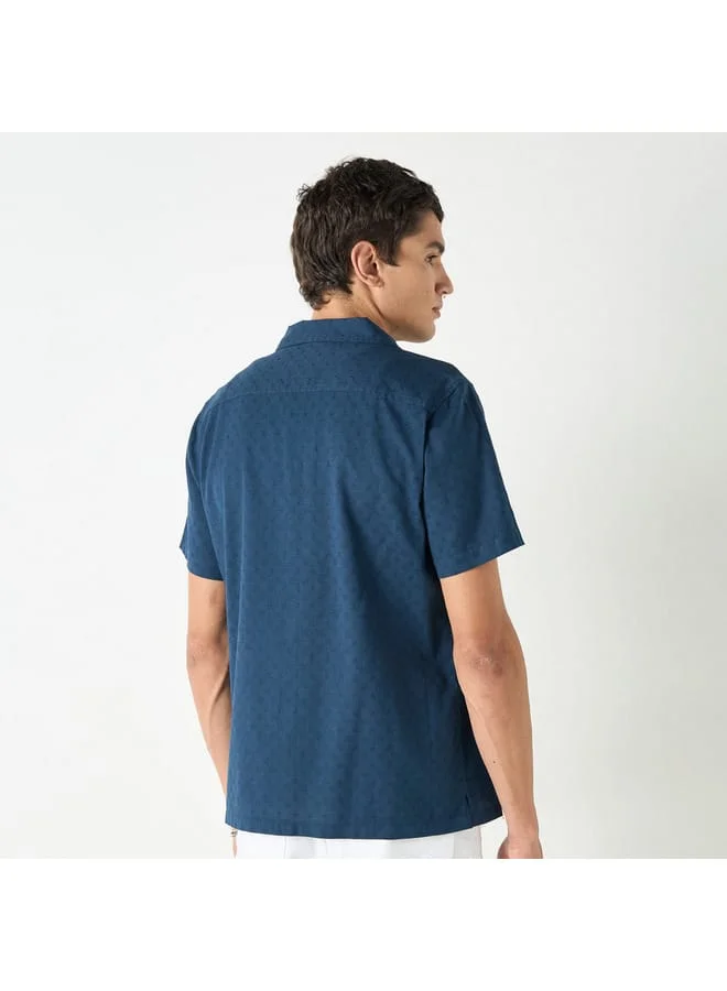 Lee Cooper Lee Cooper Textured Dobby Resort Shirt with Short Sleeves