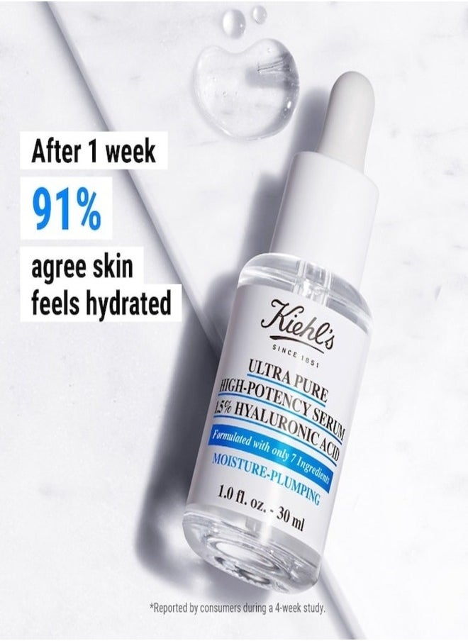 Kiehl's Kiehl’s Ultra Pure High-Potency 1.5% Hyaluronic Acid Serum – Deep Hydration & Skin Plumping Face Serum for All Skin Types – Fragrance-Free – 30ml  - Image 5