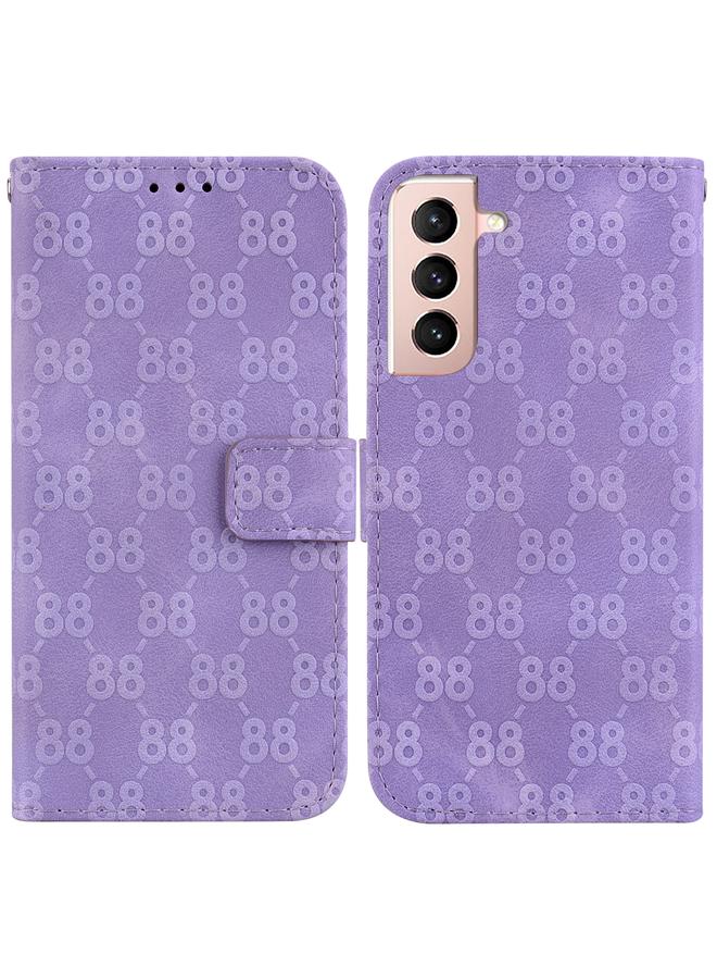 اس-توب جراب لهاتف Samsung Galaxy S21+ 5G جراب هاتف جلدي منقوش مزدوج على شكل 8 - Image 1