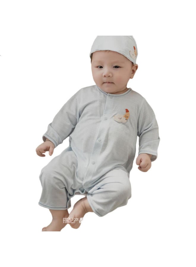 Good bear Cute Bear baby Summer Romper Thin Long Sleeve Air-conditioning Clothes Infant Elastic Jumpsuit Cool - Image 3