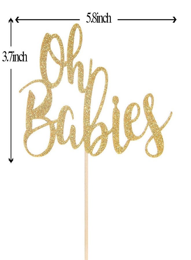 وي بينيسون غطاء كعكة ذهبي لامع من Oh Babies لحفل استقبال مولود توأم، والكشف عن جنس المولود، وعمر الطفل 6 أشهر، ومستلزمات تزيين حفلات عيد الميلاد الأول، غطاء كعكة توأم - Image 5