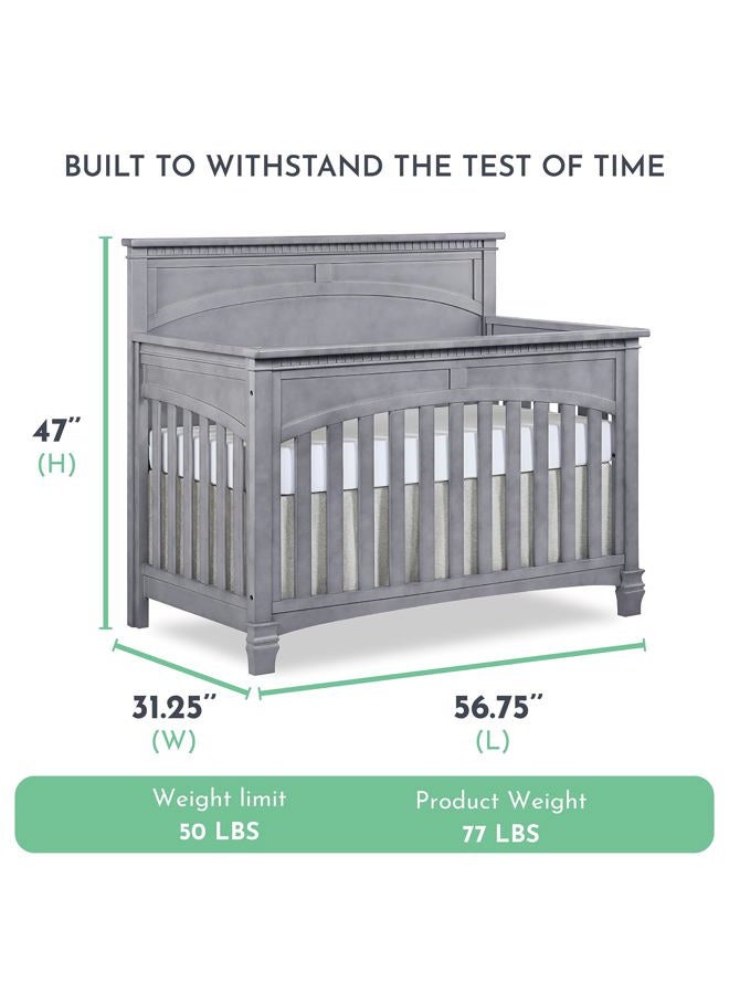 Evolur Santa Fe 5-in-1 Convertible Crib, Storm Grey - Image 3