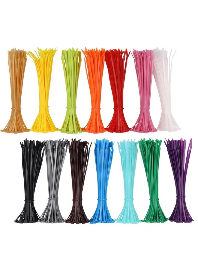 HTPARY 700 Pieces Colored Zip Ties 4 Inch Multi-Purpose Self-Locking Nylon Cable Ties in 14 Different Colour, Assorted Cord Management Bands for Chicken Leg Home Office Garden Workshop  - Image 1