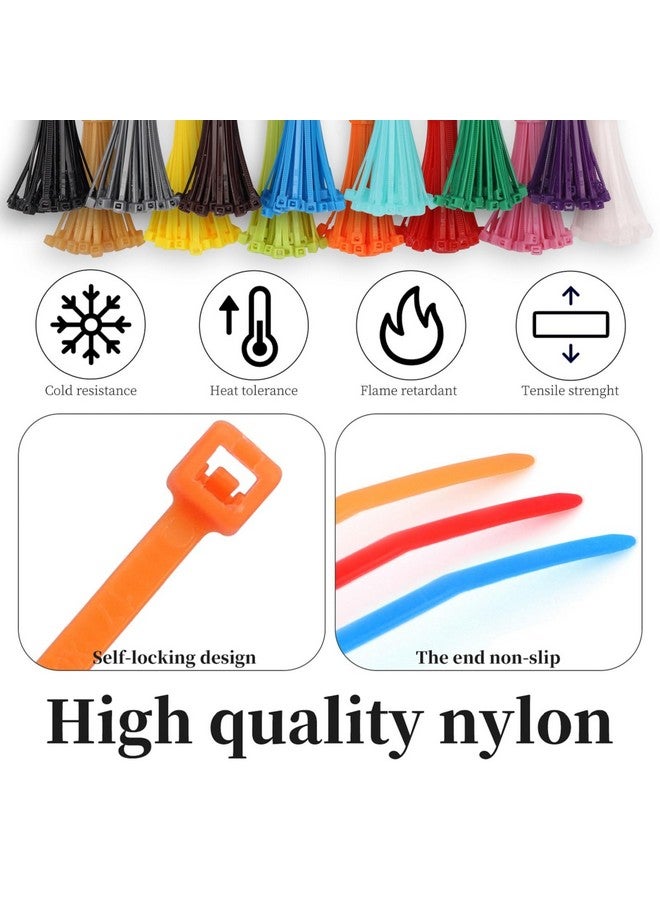 HTPARY 700 Pieces Colored Zip Ties 4 Inch Multi-Purpose Self-Locking Nylon Cable Ties in 14 Different Colour, Assorted Cord Management Bands for Chicken Leg Home Office Garden Workshop  - Image 3