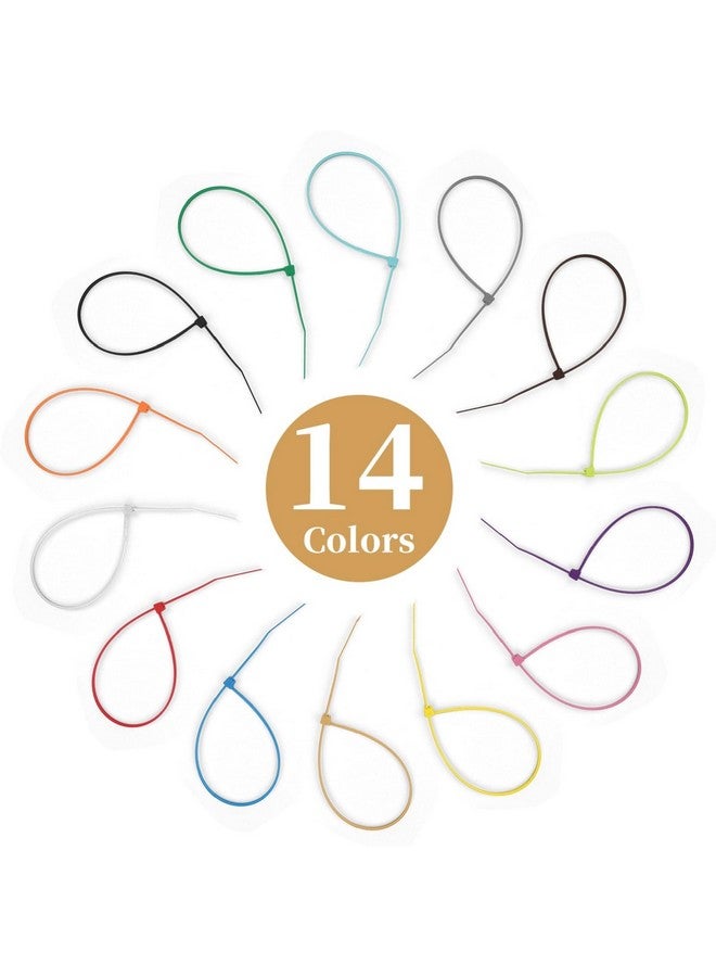 HTPARY 700 Pieces Colored Zip Ties 4 Inch Multi-Purpose Self-Locking Nylon Cable Ties in 14 Different Colour, Assorted Cord Management Bands for Chicken Leg Home Office Garden Workshop  - Image 4