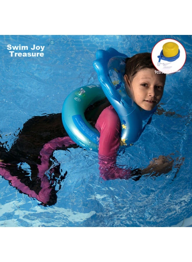 Swimming Fun Yonglebao 7th Generation Snake-shaped Swim Ring, For Children To Adults, Inflatable Toy, Size S Blue, Double/3 Air Chambers Randomly Sent - Image 1