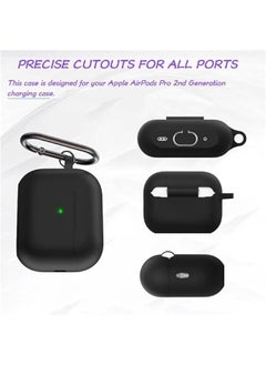 Generic Soft Silicone Case Cover for Airpods Pro 2nd/1st Gen - Shock-Absorbing Protective Skin with Keychain - Cpatible with Apple Airpods Pro 2023/2022/2019  - Image 2