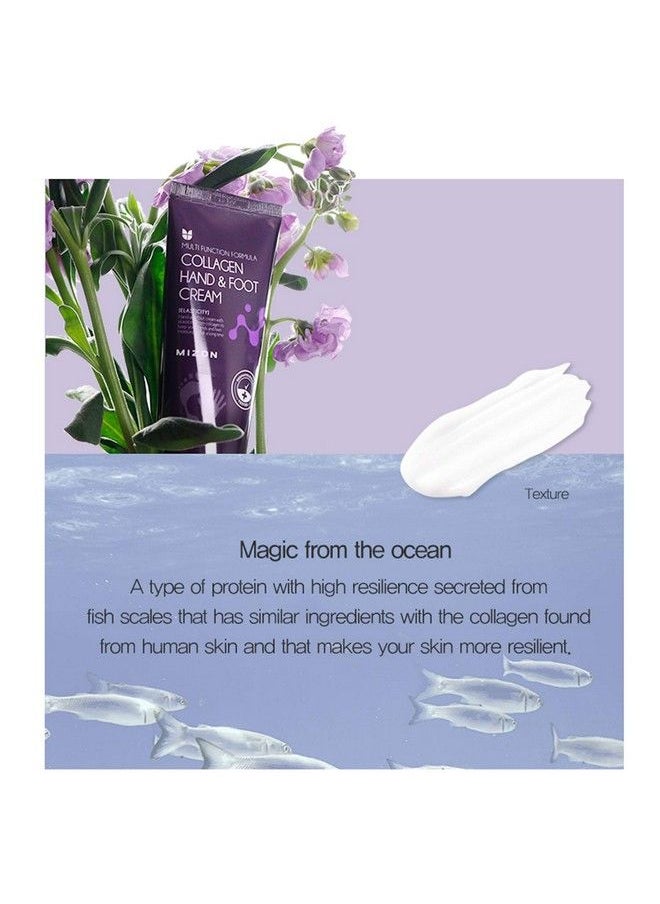 MIZON Anti Aging Collagen Repairing Hand Cream Moisturizing Lotion Skin Porectant For Dry Hands Heels And Elbows For Cracked Hands And Feet Dry Skin Relief All Skin Types 100Ml 3.38 Fl Oz  - Image 4