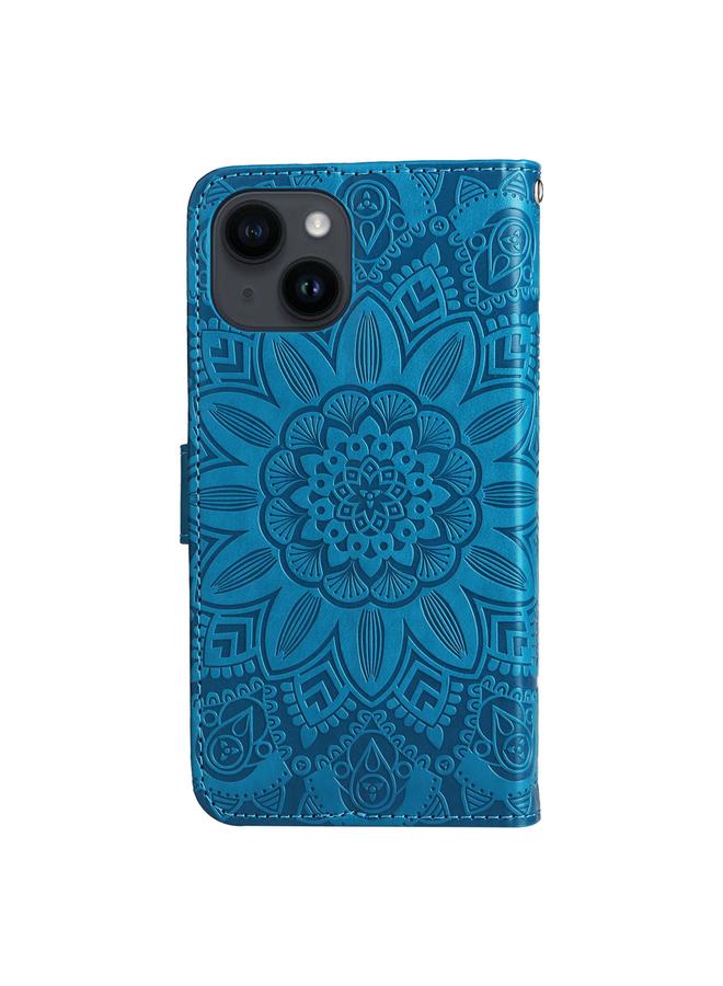 S-TOP Case For iPhone 15 Embossed Sunflower Leather Phone Case - Image 3