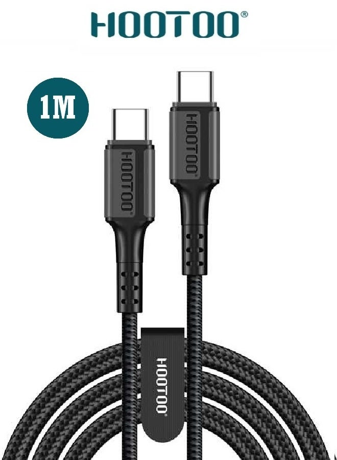 هوتو سلك شاحن تايب سي يدعم نقل البيانات و الشحن السريع PD حتى 60 واط. كيبل تايب سي قماشي قوي ومتين ضد القطع. سلك تايب سي بطول 1 متر. وصلة شاحن تايب سي قوي وخفيف الوزن. كابل شحن type c ايفون، ايباد، سامسونج، هواوي، شومي وغيرها العديد من الاجهزة. - Image 1