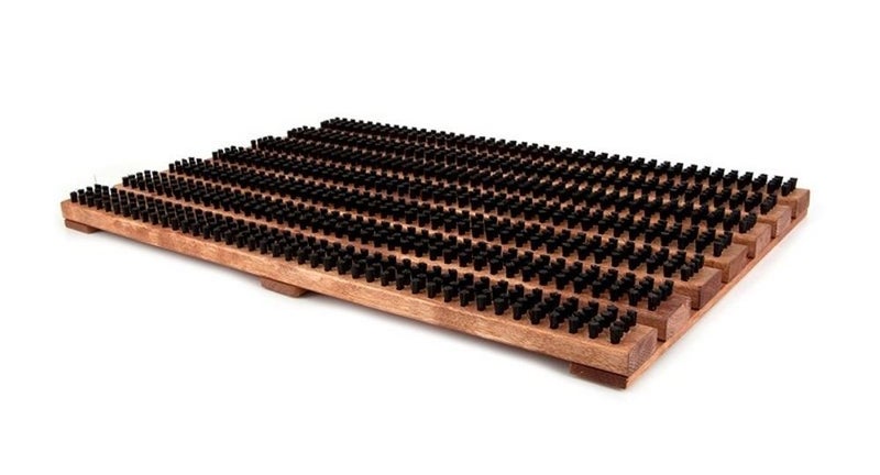 Iris Hantverk Wooden Outdoor Doormat with Nylon Bristles 60x40cm Natural by Iris Hantverk