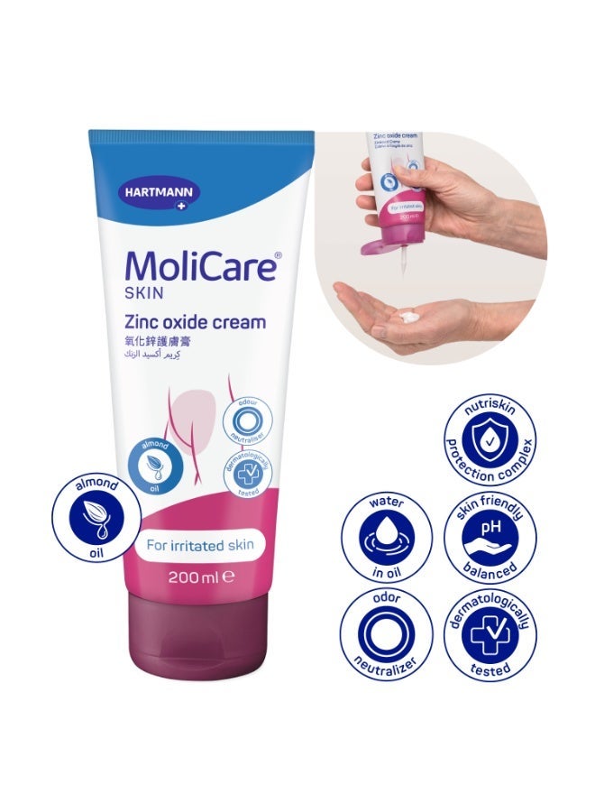 Hartmann MoliCare Skin Zinc Oxide cream, Protective Skin Barrier Cream for slightly irritated skin 200ml - Image 3