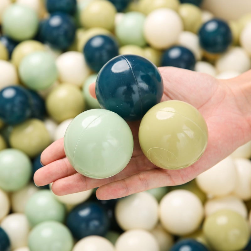 TRENDPLAY Plastic Balls for Ball Pits Pack of 100 Hollow Balls Safe and Exciting Playtime Perfect for Toddler Baby PoolsPartyFestival Decoration Cream Green Colors - Image 2