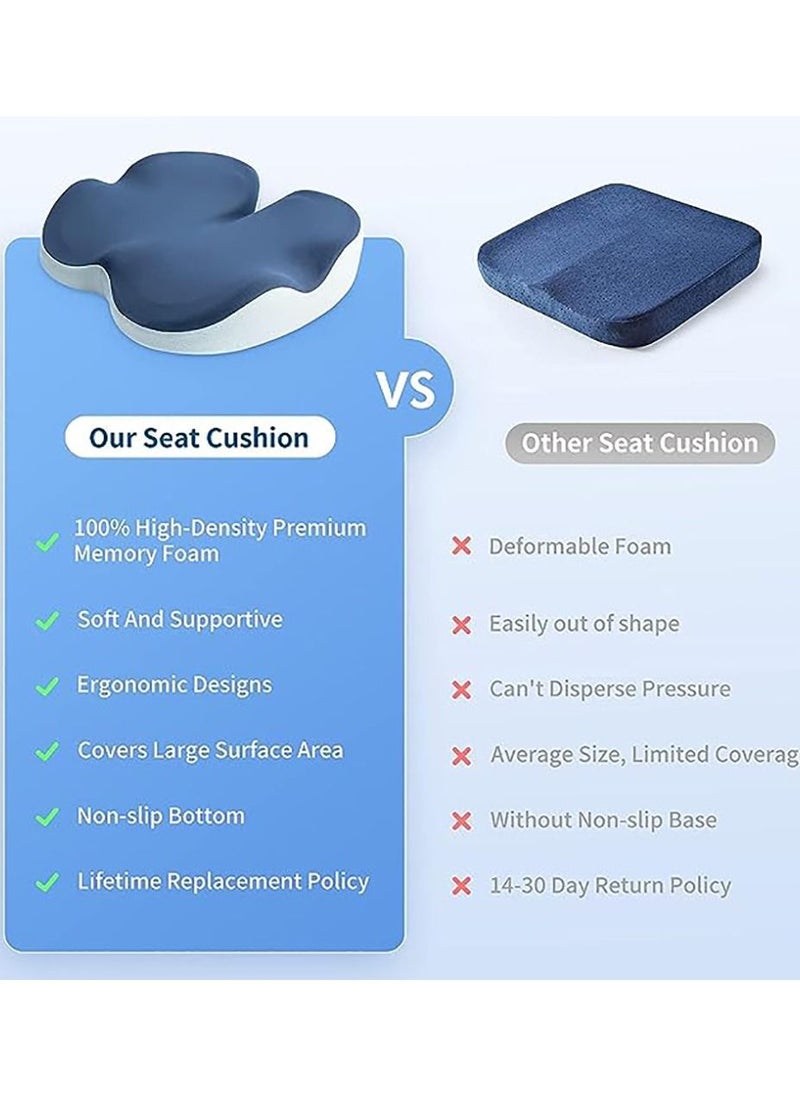 Sumkyle - Memory foam soft cushion sitting in the office  Memory Foam Seat Cushion Car Seat Cushion Office Chair Seat Cushion for for Relief Tailbone and Hip Tire, Pressure Relief on the for Office - Image 1