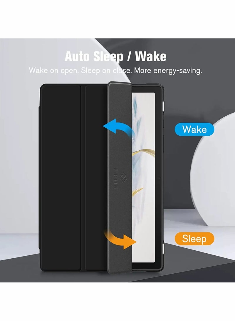 Comptible for Samsung Galaxy Tab A8 Case Hybrid Slim 10.5 Inch 2022 Model SM X200 X205 X207 Shockproof Cover with Clear Transparent Back Shell Auto Wake Sleep Black - Image 5