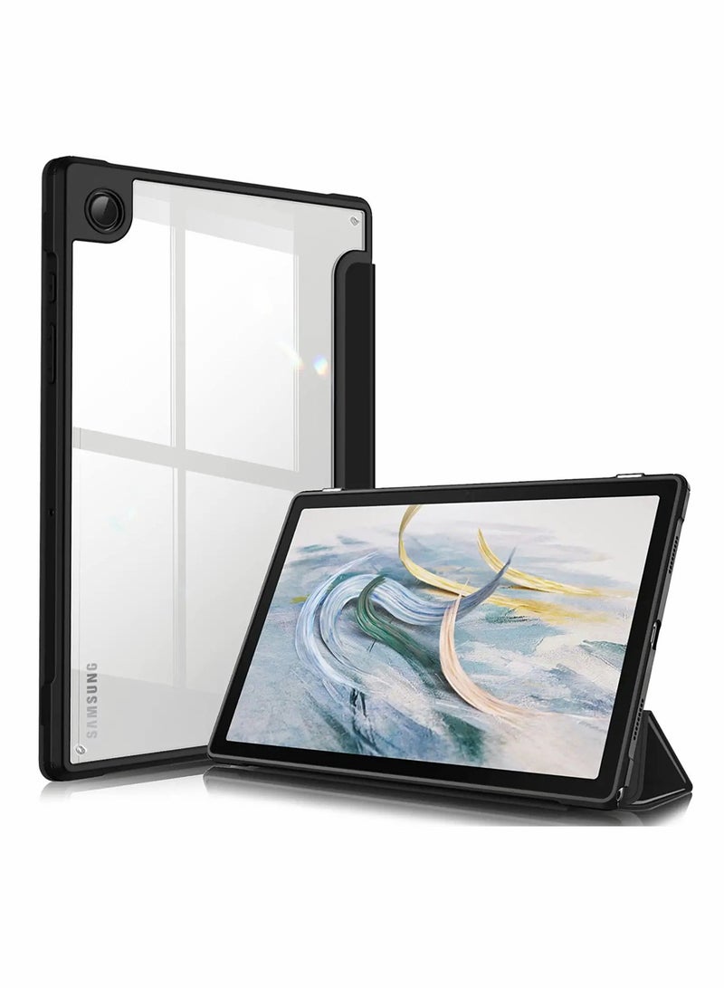 Comptible for Samsung Galaxy Tab A8 Case Hybrid Slim 10.5 Inch 2022 Model SM X200 X205 X207 Shockproof Cover with Clear Transparent Back Shell Auto Wake Sleep Black - Image 1
