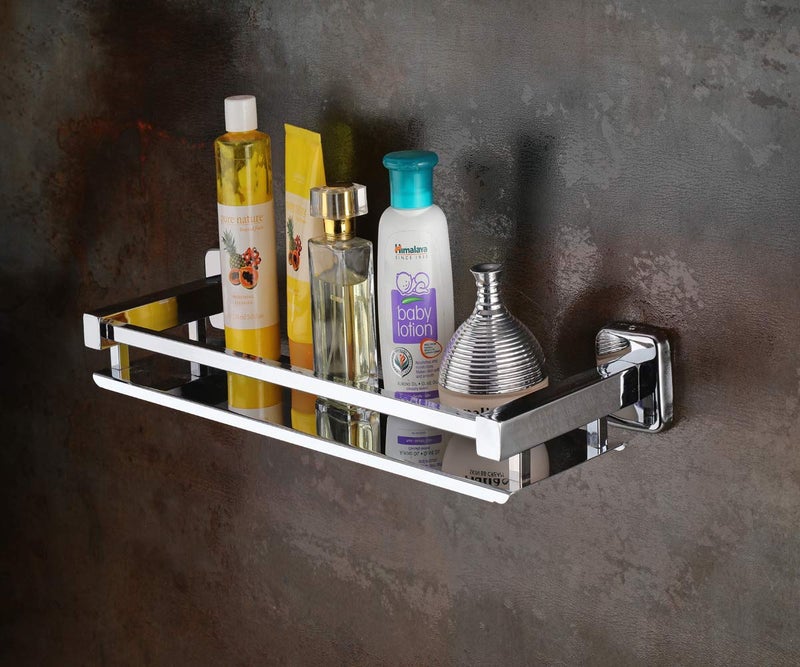 GOSAI Stainless Steel Bathroom Accessories Square Shape Bathroom Shelf Wall Mounted Shower Storage Shelf (16 X 5 Inch) - Image 3