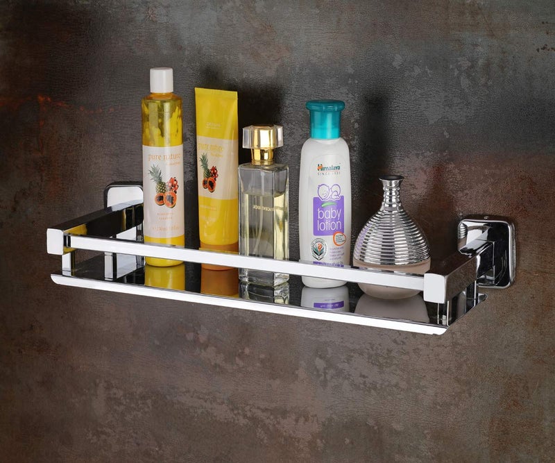 GOSAI Stainless Steel Bathroom Accessories Square Shape Bathroom Shelf Wall Mounted Shower Storage Shelf (16 X 5 Inch) - Image 1