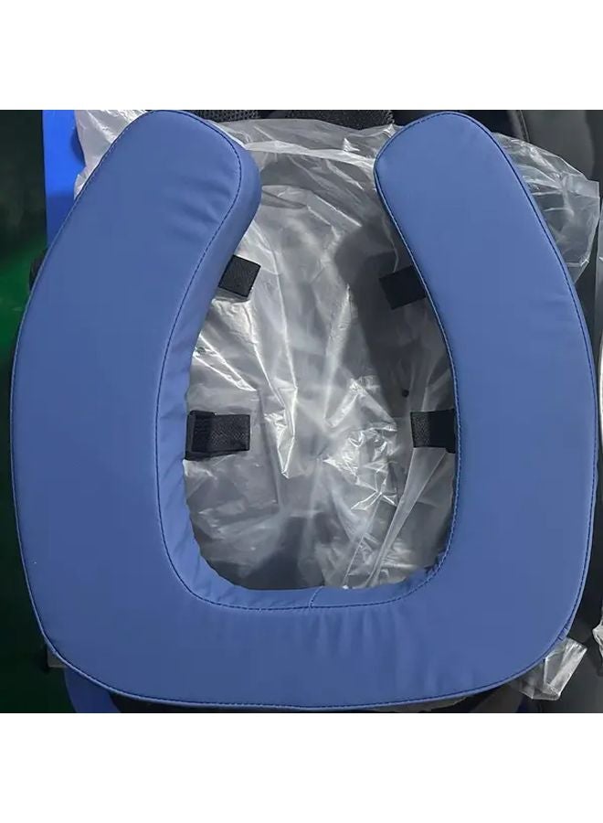 Blue Toilet Seat Riser With Arms 2 Inch Raised Height Padded Slip Resistant For Seniors Mobility - Image 1