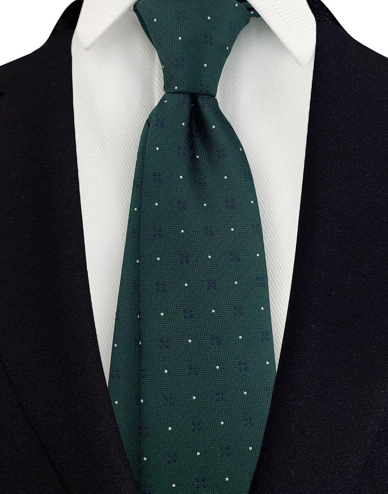 Secdtie Men's Classic Stripe Jacquard Woven Silk Tie Formal Party Suit Necktie - Image 2