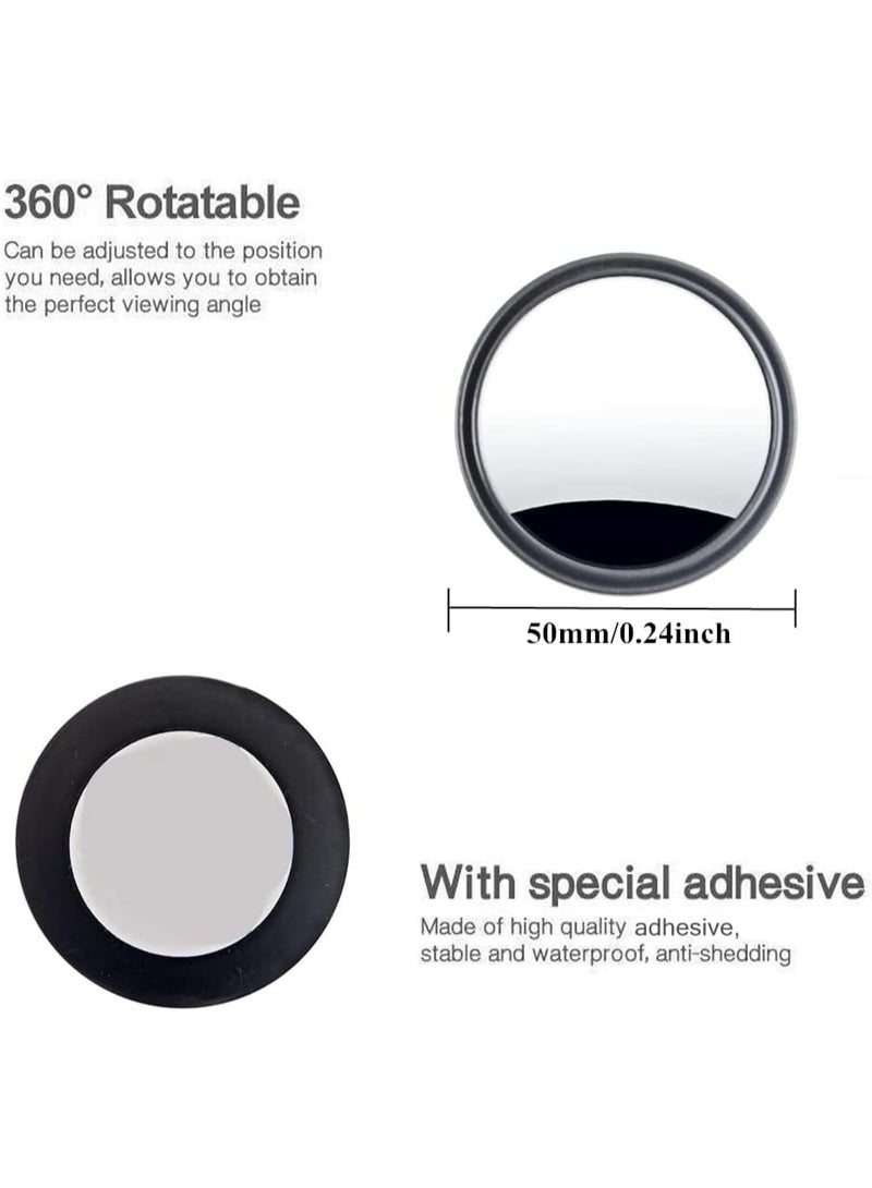 2 pcs Blind Spot Mirrors, 2" Round HD Glass Convex 360° Wide Angle Side Rear View Mirror with ABS Housing for Cars SUV and Trucks, Black, Pack of 2 - Image 3