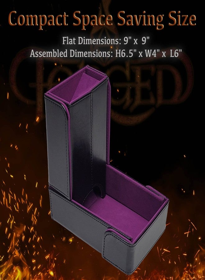 Forged Dice Co. The Keep Foldable Dice Tower with Dice Tray - Snap-Free Design - Ideal for RPG Players and Dungeon Masters - Easily Store and Transport - Purple - Image 4