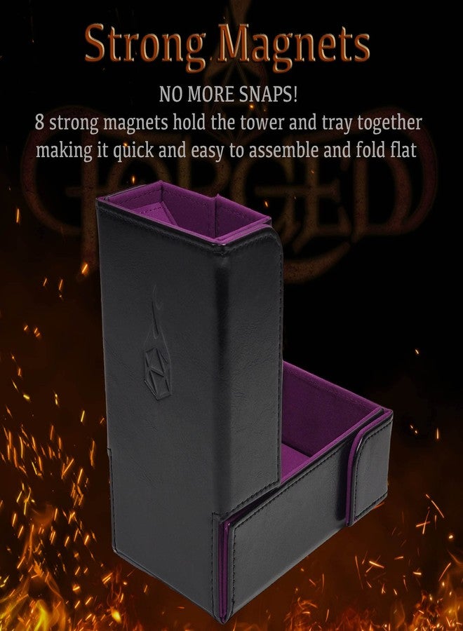 Forged Dice Co. The Keep Foldable Dice Tower with Dice Tray - Snap-Free Design - Ideal for RPG Players and Dungeon Masters - Easily Store and Transport - Purple - Image 2