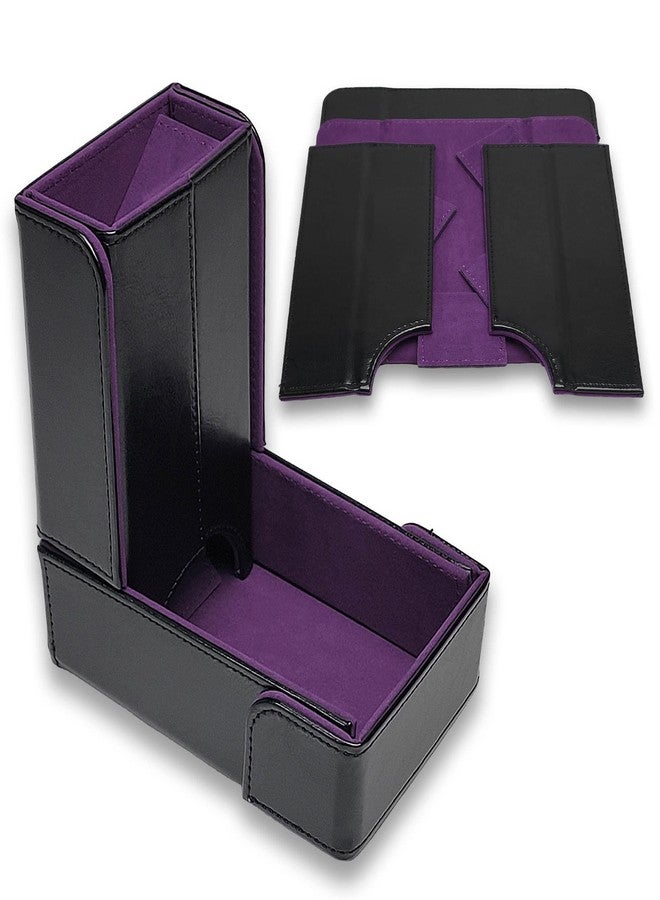 Forged Dice Co. The Keep Foldable Dice Tower with Dice Tray - Snap-Free Design - Ideal for RPG Players and Dungeon Masters - Easily Store and Transport - Purple - Image 1