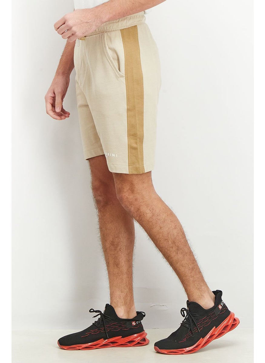 Gazzarrini Men Drawstring Brand Logo Basic Short, Beige  - Image 4